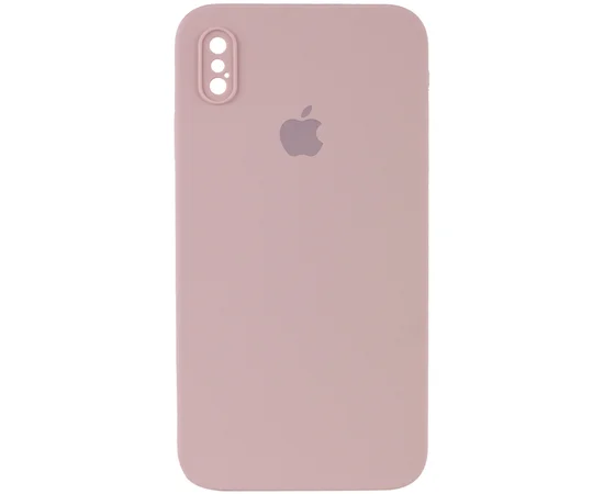 Чехол Silicone Case Square Full Camera Protective (AA) для Apple iPhone XS (5.8") Розовый / Pink Sand