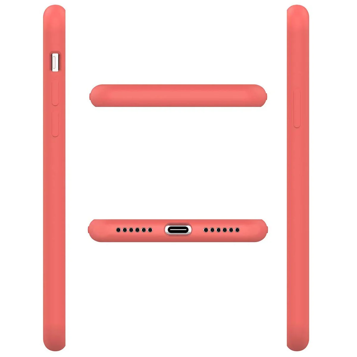 Чехол Silicone case (A) (с закрытым низом) для Apple iPhone X/XS Розовый  / Barbie pink