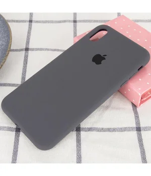Чехол Silicone Case Full Protective (AA) для Apple iPhone X / XS (5.8") Серый / Dark Gray