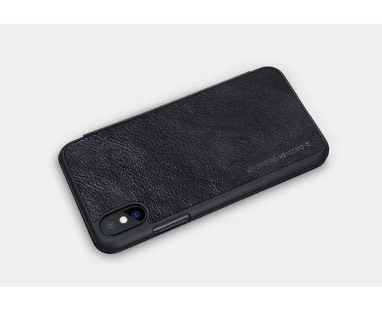 Кожаный чехол (книжка) Nillkin Qin Series для Apple iPhone X/XS Черный
