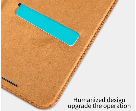 Кожаный чехол (книжка) Nillkin Qin Series для Apple iPhone X/XS Коричневый