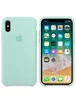 Чехол Silicone case (A) для Apple iPhone X/XS Бирюзовый / Marine Green