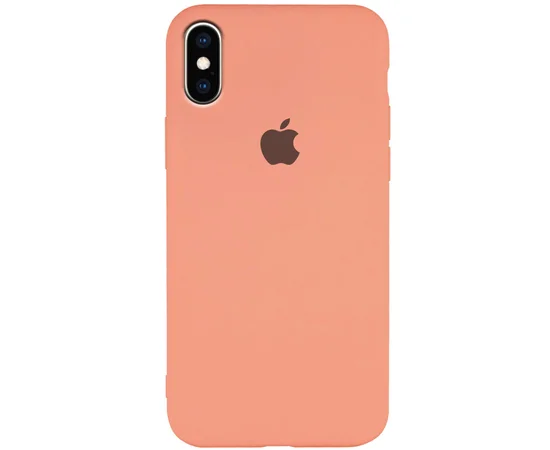 Чехол Silicone Case Slim Full Protective для Apple iPhone X / XS (5.8") Розовый / Peach