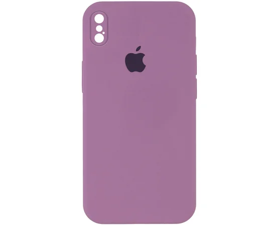 Чехол Silicone Case Square Full Camera Protective (AA) для Apple iPhone XS (5.8") Лиловый / Lilac Pride