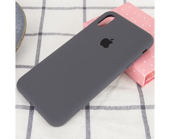 Чехол Silicone case (A) (с закрытым низом) для Apple iPhone X/XS Серый / Dark Grey