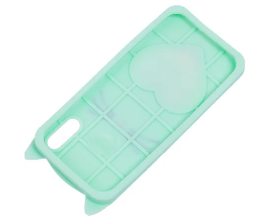 Силиконовый чехол Love Cat 3D для Apple iPhone X/XS (5.8") Мятный / Mint
