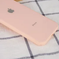 TPU + Glass чохол GLOSSY Logo (opp) для Apple iPhone X / XS (5.8 ") Персиковий