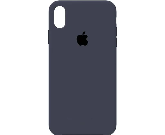 Чехол Silicone case (A) (с закрытым низом) для Apple iPhone X/XS Синий / Navy Blue