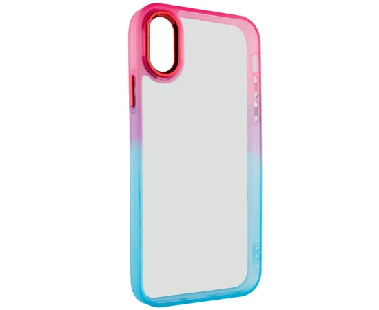 Чехол TPU+PC Fresh sip series для Apple iPhone X / XS (5.8") Бирюзовый / Розовый