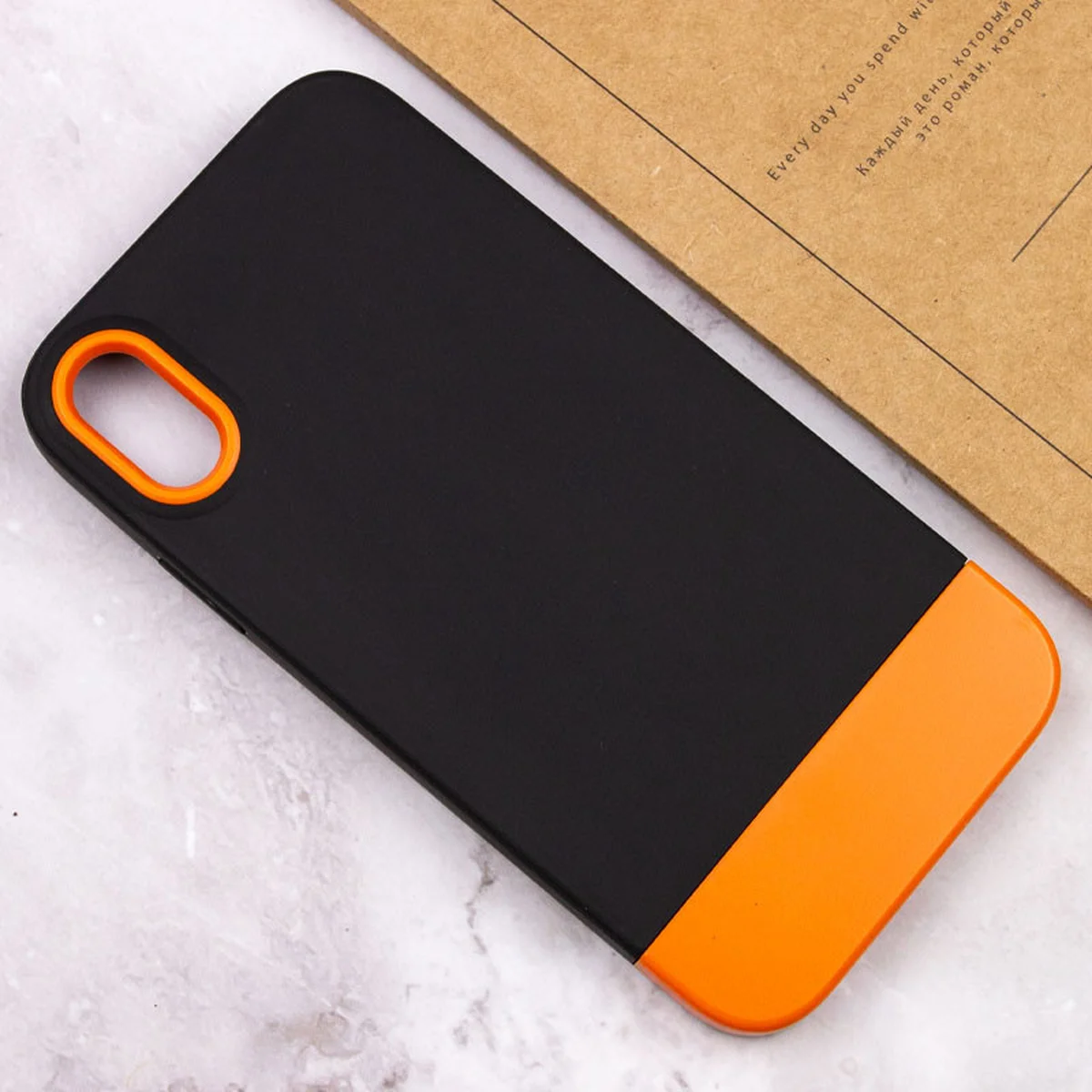 Чехол TPU+PC Bichromatic для Apple iPhone X / XS (5.8") Black / Orange