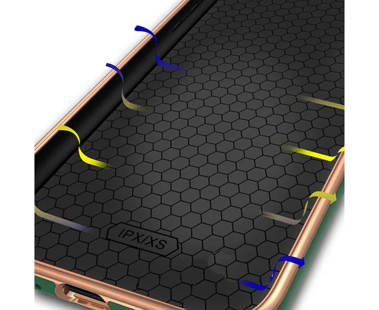 TPU+Glass чехол Venezia для Apple iPhone X / XS (5.8") Зеленый / Dark Green