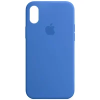 Чехол Silicone Case Full Protective (AA) для Apple iPhone X/XS Синий / Capri Blue