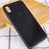 TPU+Glass чехол GLOSSY Logo Full camera для Apple iPhone X / XS (5.8") Черный