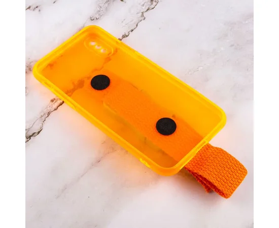 Чехол Handfree с цветным ремешком для Apple iPhone X / XS (5.8") Оранжевый