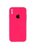 Чехол Silicone Case Square Full Camera Protective (AA) для Apple iPhone XS (5.8") Розовый / Barbie pink