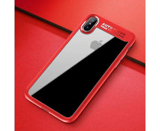 TPU чехол Rock Clarity Series для Apple iPhone X/XS Красный / Red