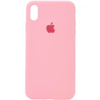 Чехол Silicone case (A) (с закрытым низом) для Apple iPhone X/XS Розовый / Pink