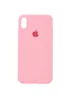 Чехол Silicone case (A) (с закрытым низом) для Apple iPhone X/XS Розовый / Pink