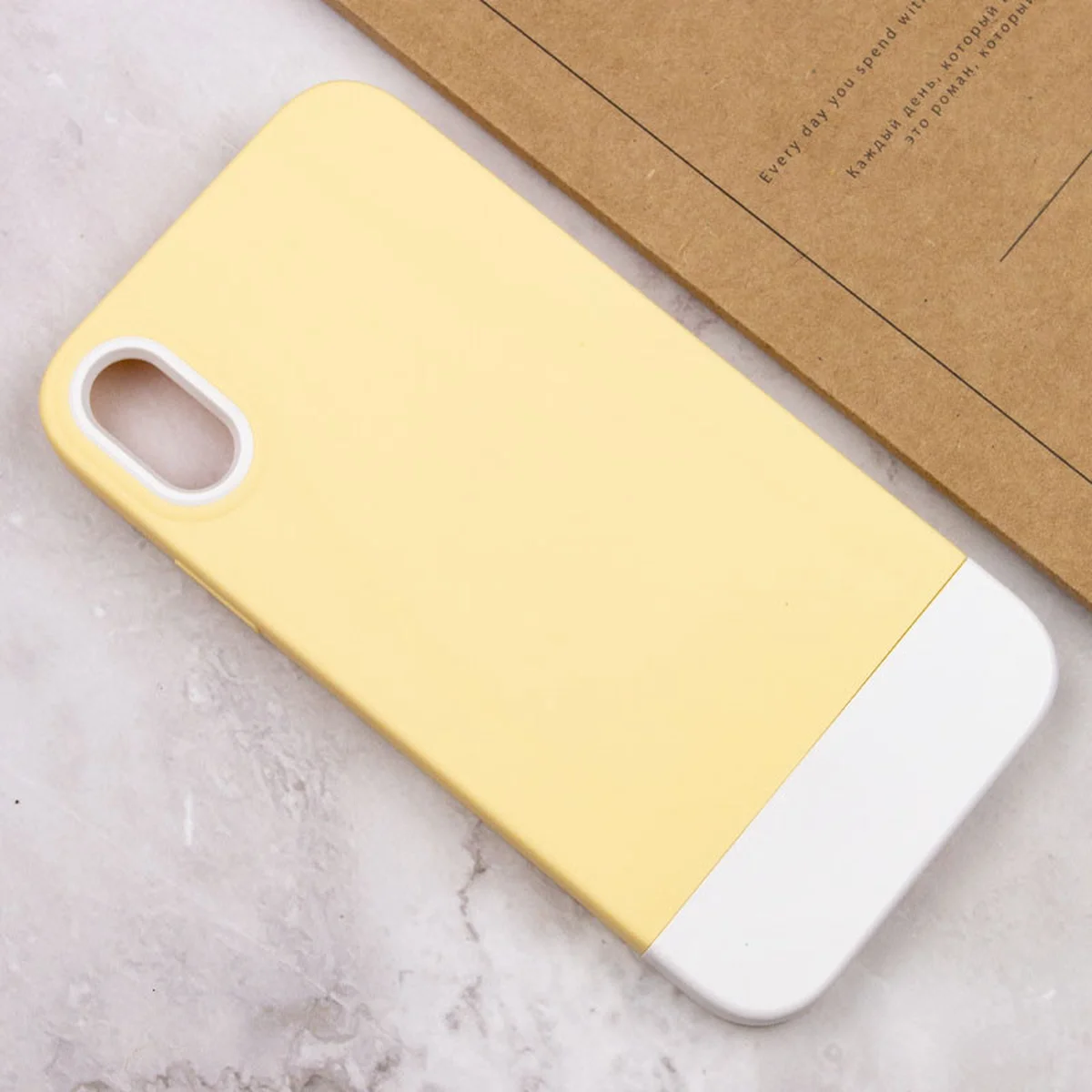 Чехол TPU+PC Bichromatic для Apple iPhone X / XS (5.8") Creamy-yellow / White