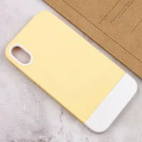 Чехол TPU+PC Bichromatic для Apple iPhone X / XS (5.8") Creamy-yellow / White