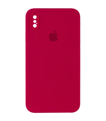 Чохол Silicone Case Square Full Camera Protective (AA) для Apple iPhone XS (5.8 ") Червоний / Rose Red