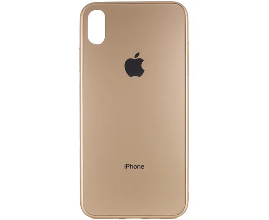 TPU+Glass чехол GLOSSY Logo Full camera для Apple iPhone X / XS (5.8") Золотой