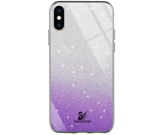 TPU+Glass чехол Swarovski для Apple iPhone X / XS (5.8") Фиолетовый
