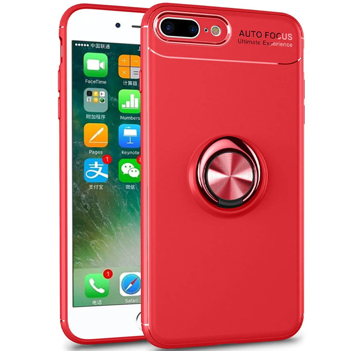 TPU чехол Deen ColorRing под магнитный держатель (opp) для Apple iPhone X / XS (5.8") Красный / Красный