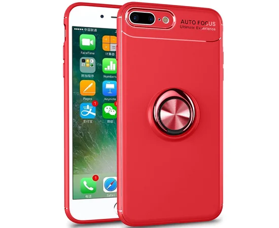 TPU чехол Deen ColorRing под магнитный держатель (opp) для Apple iPhone X / XS (5.8") Красный / Красный