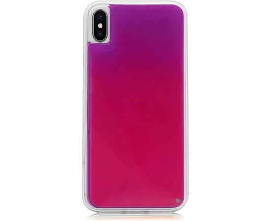 Неоновый чехол Neon Sand glow in the dark для Apple iPhone X / XS (5.8") Фиолетовый / Розовый