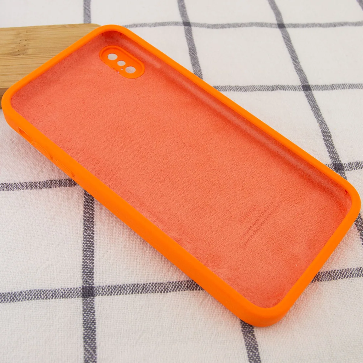 Чехол Silicone Case Square Full Camera Protective (AA) для Apple iPhone XS (5.8") Оранжевый / Bright Orange