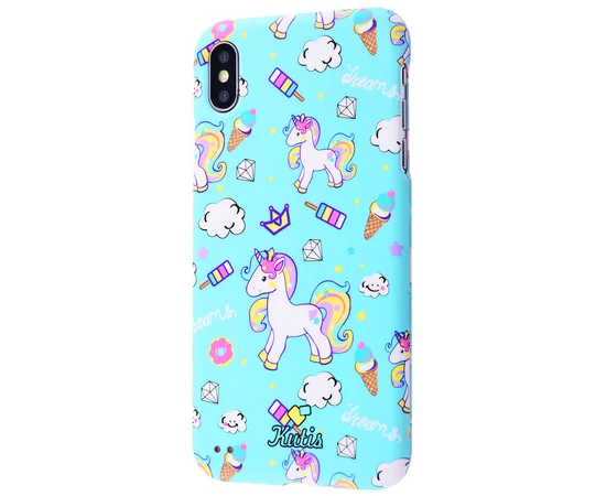 Чехол Kutis Protect Case 360 для Apple iPhone X / XS (5.8") Единорог / Голубой