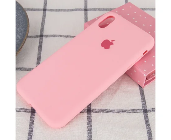 Чохол Silicone case (A) (з закритим низом) для Apple iPhone X / XS Рожевий / Pink