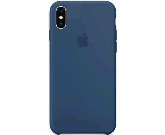 Чехол Silicone case (A) для Apple iPhone X/XS Синий /  Cobalt