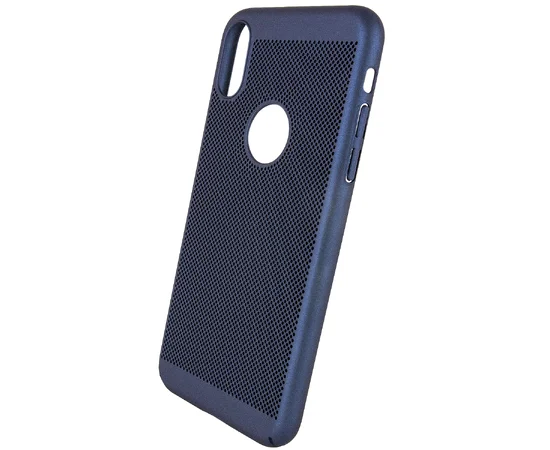 Ультратонкий дышащий чехол Grid case для iPhone X/XS Темно-синий