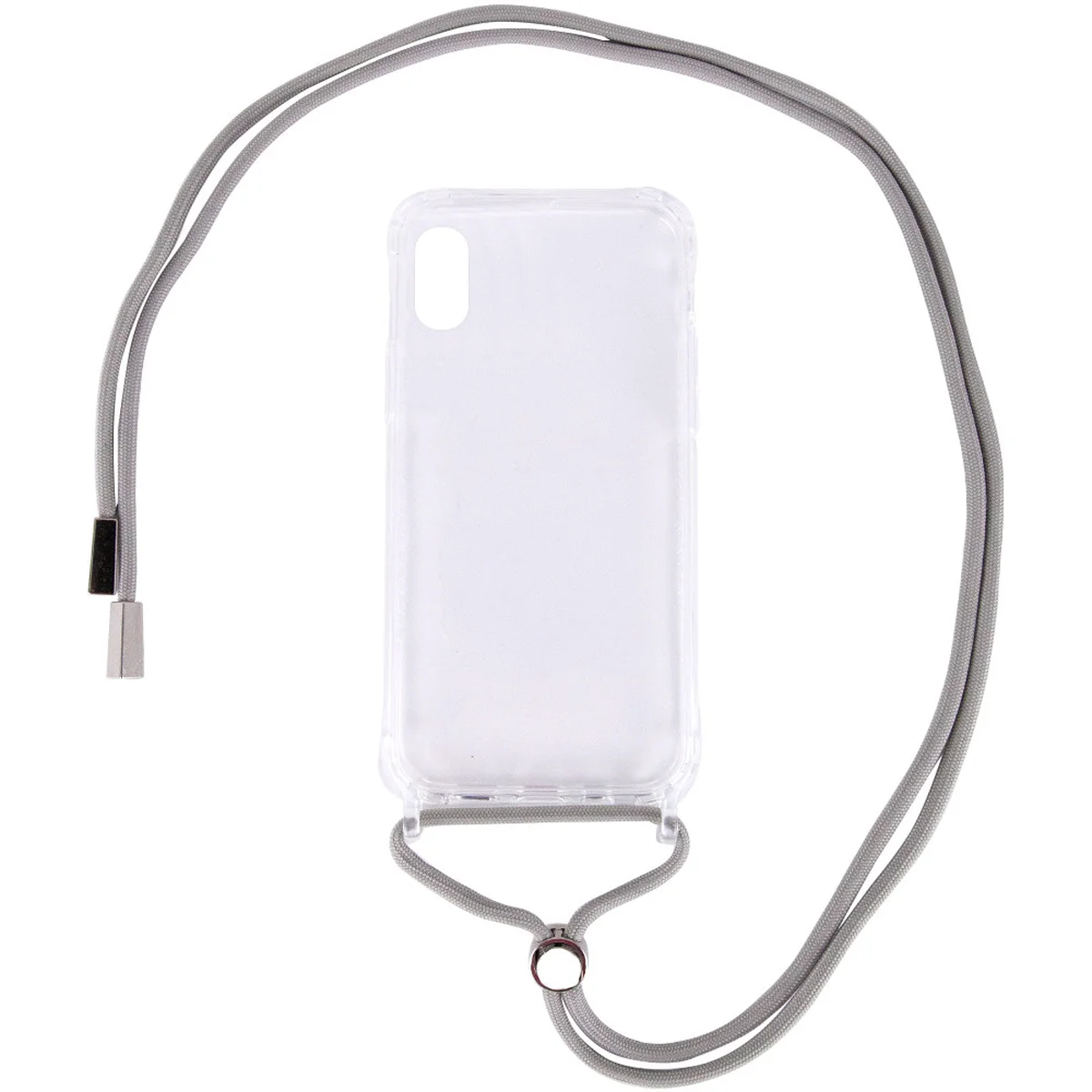 Чехол TPU Crossbody Transparent для Apple iPhone X / XS (5.8") Серый