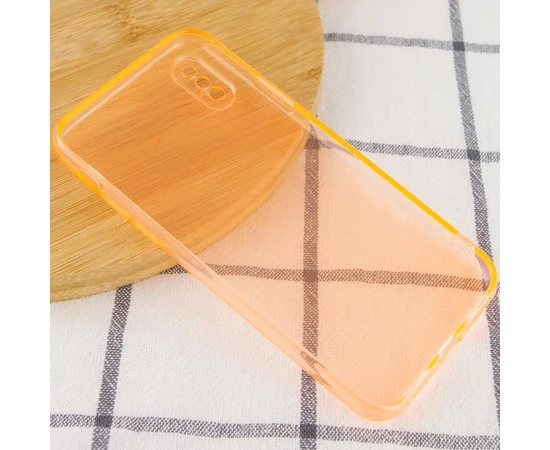 Матовый полупрозрачный TPU чехол с защитой камеры для Apple iPhone X / XS (5.8") Оранжевый / Orange