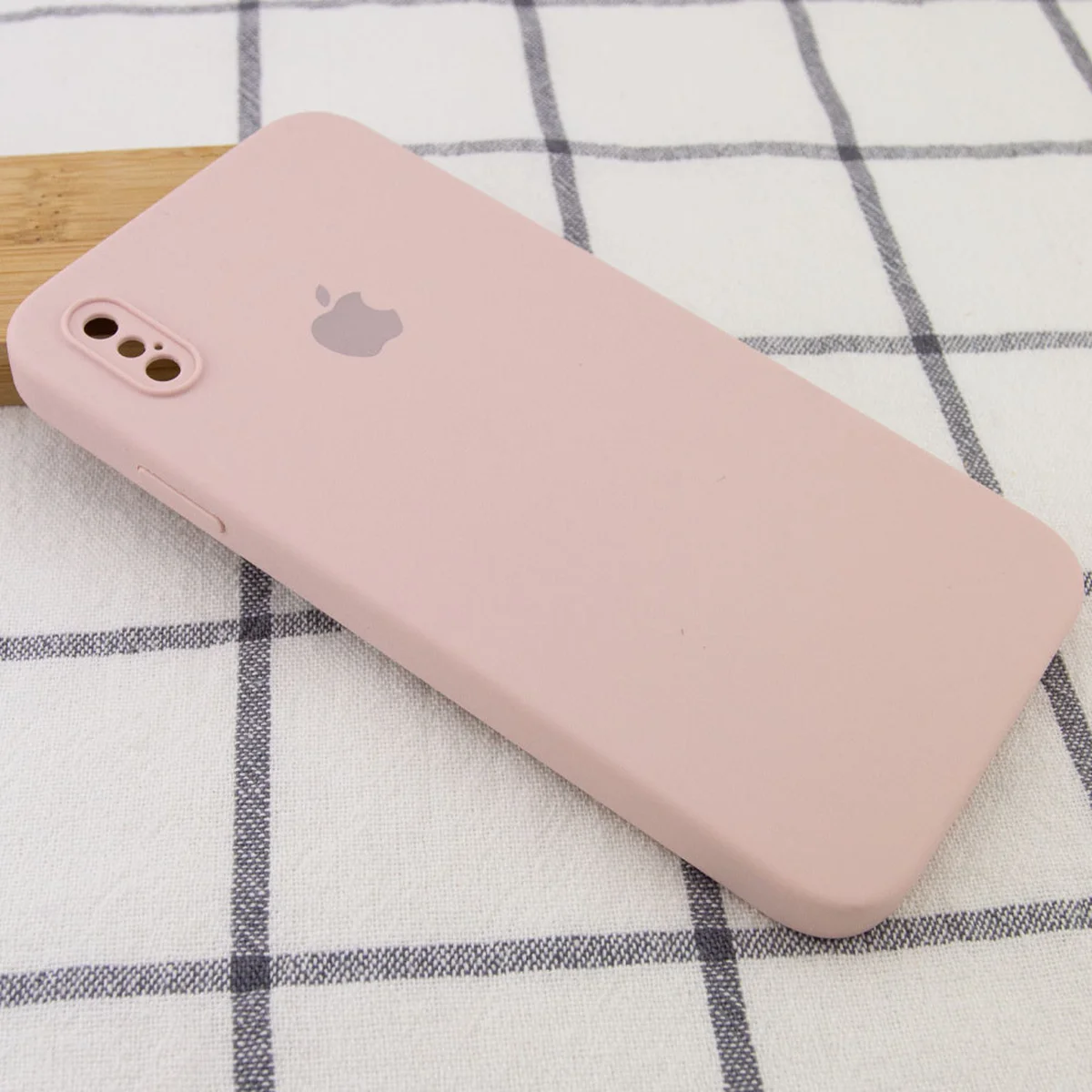 Чохол Silicone Case Square Full Camera Protective (AA) для Apple iPhone XS (5.8 ") Рожевий / Pink Sand