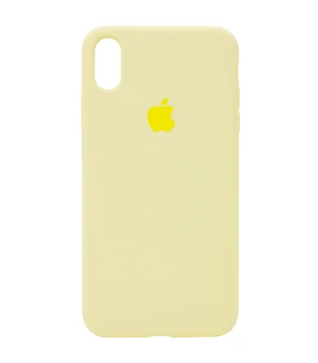 Чехол Silicone case (A) (с закрытым низом) для Apple iPhone X/XS Желтый / Yellow