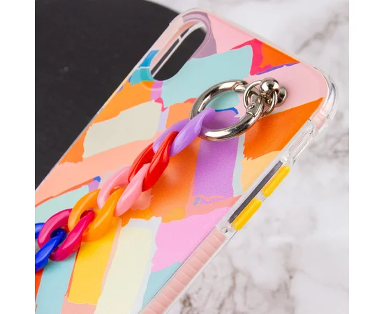 TPU+PC чехол Colorspot с ремешком-цепью для Apple iPhone X / XS (5.8") Lines