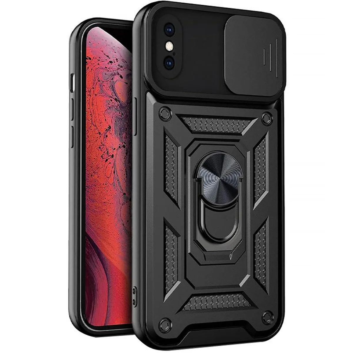 Чехол Ummi Camshield Serge Ring для Apple iPhone X / XS (5.8") Черный