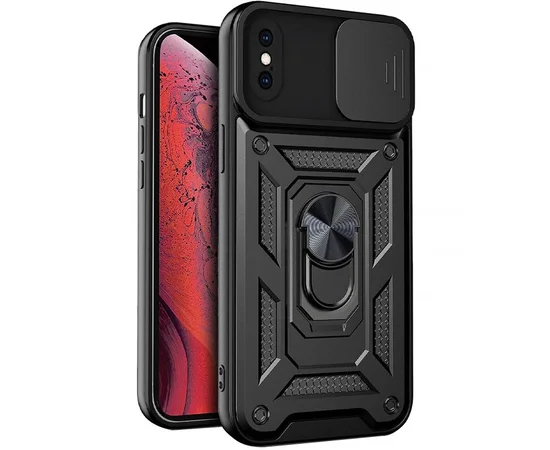 Чехол Ummi Camshield Serge Ring для Apple iPhone X / XS (5.8") Черный
