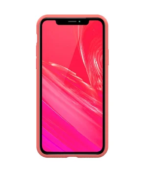 Чехол Silicone case (A) (с закрытым низом) для Apple iPhone X/XS Розовый  / Barbie pink