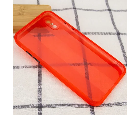 Чехол TPU Glossy Line Full Camera для Apple iPhone X / XS (5.8") Красный