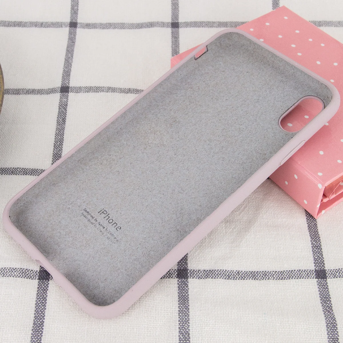 Чохол Silicone case (A) (з закритим низом) для Apple iPhone X / XS Сірий / Lavender