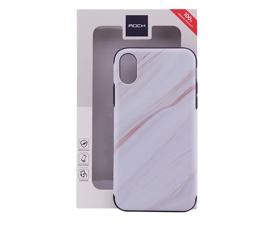 TPU чехол Rock Origin Series (Textured marble) для Apple iPhone X/XS Белый / White marble