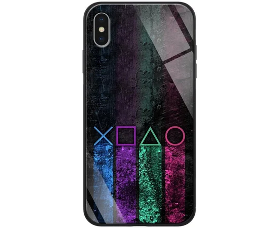 TPU+Glass чехол ForFun для Apple iPhone X / XS (5.8") Разноцветный PS / Малиновый