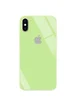 TPU+Glass чехол GLOSSY Logo series для Apple iPhone X (5.8") / XS Салатовый / Light green