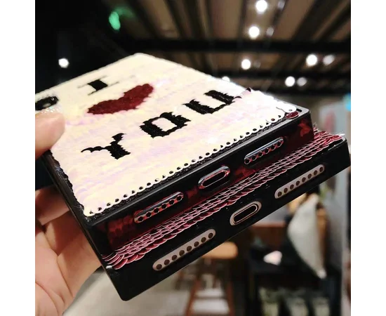TPU чехол Sequins series для Apple iPhone X (5.8") I Love You