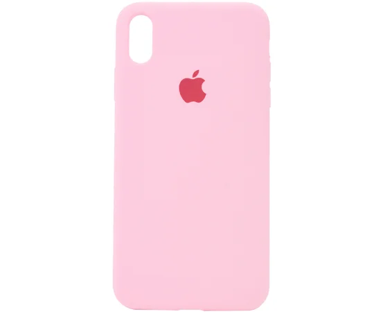 Чехол Silicone Case Full Protective (AA) для Apple iPhone X/XS Розовый / Light pink